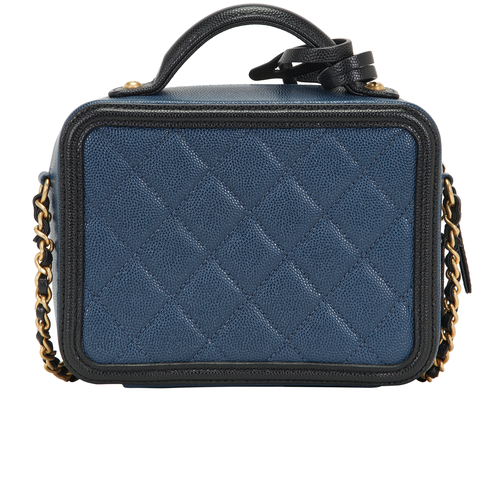 Small Filigree, &pound;2,600, Handbags, Black/Navy, Caviar Leather, Back view